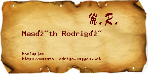 Masáth Rodrigó névjegykártya